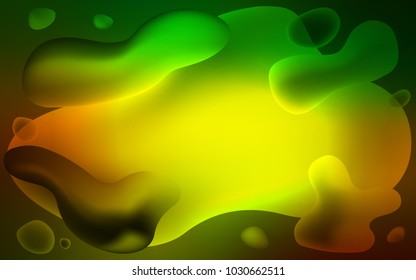 Dark Green, Yellow vector background with bubble shapes. Geometric illustration in memphis style with gradient.  The best blurred design for your business.