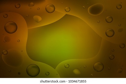 Dark Green, Yellow vector background with lamp shapes. A sample with blurred bubble shapes. A new texture for your  ad, booklets, leaflets.