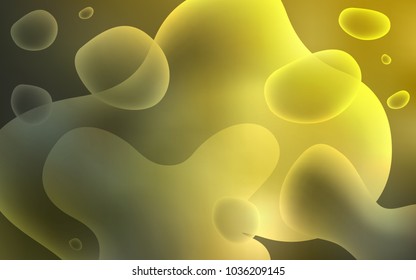 Dark Green, Yellow vector background with bubble shapes. An elegant bright illustration with gradient. The elegant pattern for brand book.