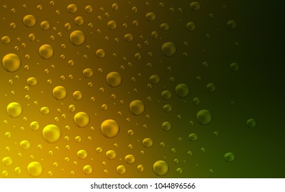 Dark Green, Yellow vector background with bubbles. Modern abstract illustration with colorful water drops. Completely new template for your brand book.