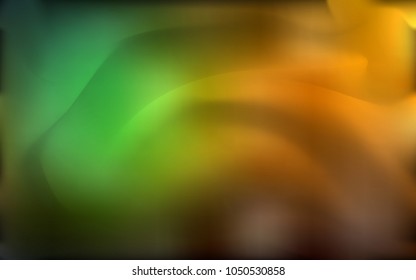 Dark Green, Yellow vector background with liquid shapes. Shining crooked illustration in marble style. The best blurred design for your business.