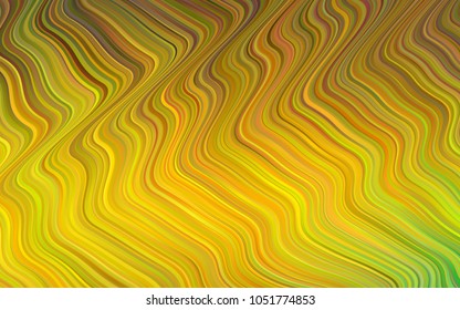 Dark Green, Yellow vector background with liquid shapes. An elegant bright illustration with gradient. The elegant pattern for brand book.