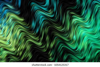Dark Green, Yellow vector background with abstract lines. Creative illustration in halftone marble style with gradient. A completely new marble design for your business.