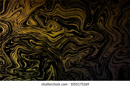 Dark Green, Yellow vector background with abstract circles. Glitter abstract illustration with wry lines. A completely new template for your business design.