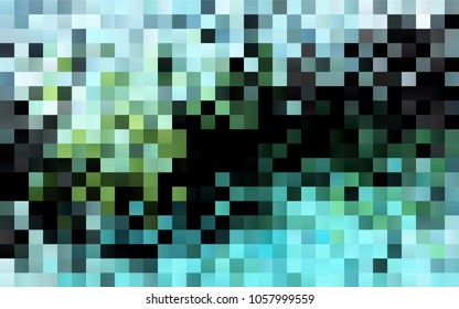 Dark Green, Yellow vector background of rectangles and squares. Style quilt and blanket. Geometrical rectangular pattern. Repeating pattern with rectangle shapes.