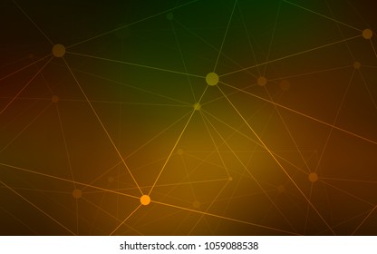 Dark Green, Yellow vector background with dots and lines. Illustration with set of colorful abstract circles and lines. Pattern can be used for beautiful websites.