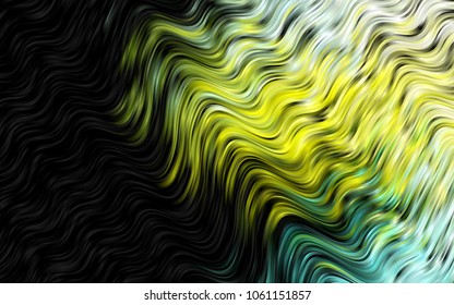 Dark Green, Yellow vector background with liquid shapes. Colorful abstract illustration with gradient lines. The best blurred design for your business.