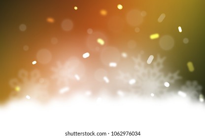 Dark Green, Yellow vector background with xmas snowflakes. Modern geometrical abstract illustration with crystals of ice. The template can be used as a new year background.