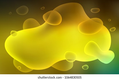 Dark Green, Yellow vector background with abstract circles. Shining illustration, which consist of blurred lines, circles. The template for cell phone backgrounds.