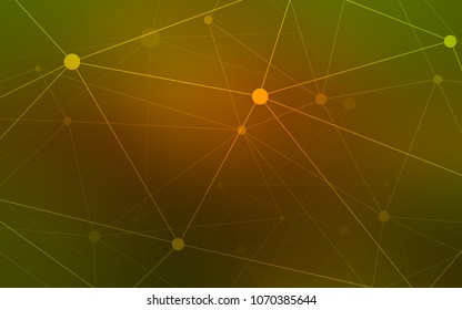 Dark Green, Yellow vector background with bubbles, lines. Abstract illustration with colorful discs and triangles. Pattern can be used for beautiful websites.