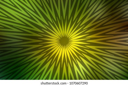 Dark Green, Yellow vector background with straight lines. Lines on blurred abstract background with gradient. Smart design for your business advert.