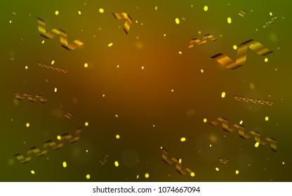 Dark Green, Yellow vector background with xmas confetti. Blurred decorative design in anniversary style with confetti. The pattern can be used for new year ad, booklets.