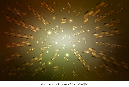 Dark Green, Yellow vector background with xmas confetti. Glitter abstract illustration with colorful confetti, ribbons. The pattern can be used for birthday gifts, congratulations.