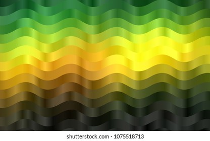 Dark Green, Yellow vector background with lamp shapes. A vague circumflex abstract illustration with gradient. A new texture for your  ad, booklets, leaflets.