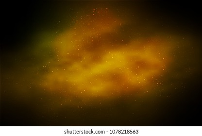 Dark Green, Yellow vector background with galaxy stars. Glitter abstract illustration with colorful cosmic stars. Pattern for astrology websites.