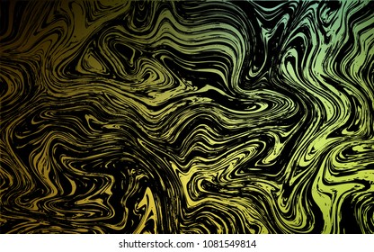 Dark Green, Yellow vector background with lava shapes. Shining crooked illustration in marble style. A new texture for your  ad, booklets, leaflets.