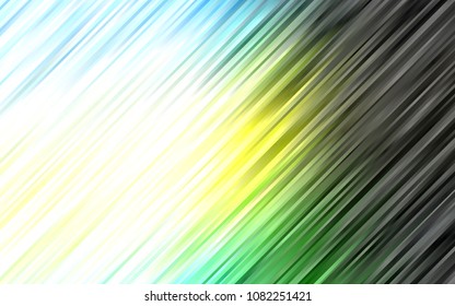 Dark Green, Yellow vector background with bent lines. Glitter abstract illustration with wry lines. The elegant pattern for brand book.