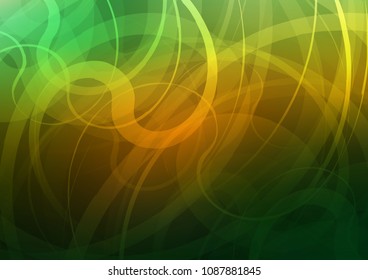 Dark Green, Yellow vector background with bent lines. Creative geometric illustration in marble style with gradient. New composition for your brand book.