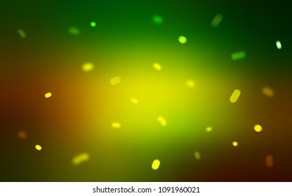 Dark Green, Yellow vector background with xmas snowflakes. Modern geometrical abstract illustration with crystals of ice. New year design for your ad, poster, banner.