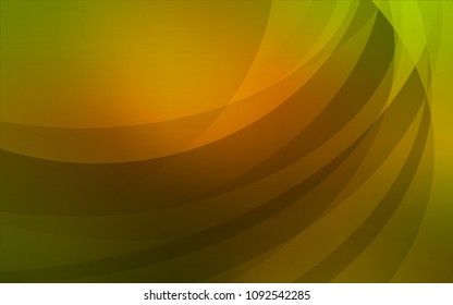 Dark Green, Yellow vector background with curved circles. A sample with blurred bubble shapes. Marble style for your business design.