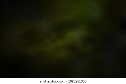 Dark Green, Yellow vector background with galaxy stars. Space stars on blurred abstract background with gradient. Pattern for astrology websites.