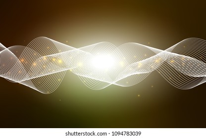 Dark Green, Yellow vector background with xmas confetti. Decorative shining illustration with ribbons on abstract template. The pattern can be used for new year ad, booklets.
