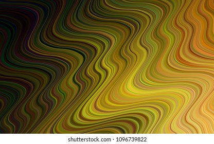 Dark Green, Yellow vector background with liquid shapes. A vague circumflex abstract illustration with gradient. Marble design for your web site.