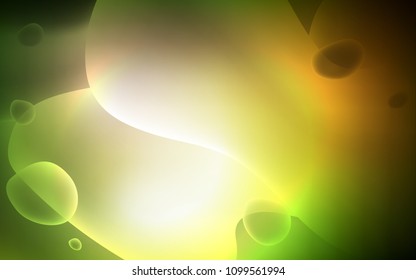 Dark Green, Yellow vector background with lamp shapes. Brand-new colored illustration in memphis style with gradient. The best blurred design for your business.