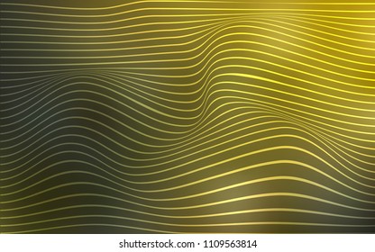 Dark Green, Yellow vector background with bent ribbons. Brand-new colored illustration in blurry style with gradient. Brand-new design for your ads, poster, banner.