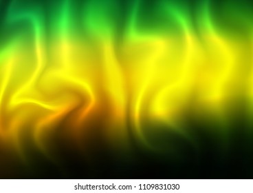 Dark Green, Yellow vector background with liquid shapes. Creative illustration in halftone marble style with gradient. A new texture for your  ad, booklets, leaflets.