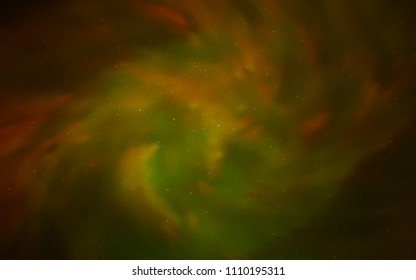 Dark Green, Yellow vector background with galaxy stars. Blurred decorative design in simple style with galaxy stars. Smart design for your business advert.