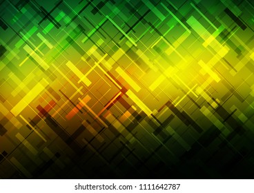 Dark Green, Yellow vector background with straight lines. Blurred decorative design in simple style with lines. The template can be used as a background.