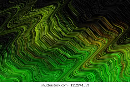 Dark Green, Yellow vector background with bent ribbons. Brand new colored illustration in marble style with gradient. Textured wave pattern for backgrounds.