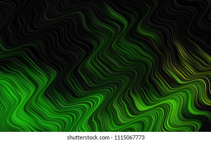 Dark Green, Yellow vector background with liquid shapes. An elegant bright illustration with gradient. The elegant pattern for brand book.