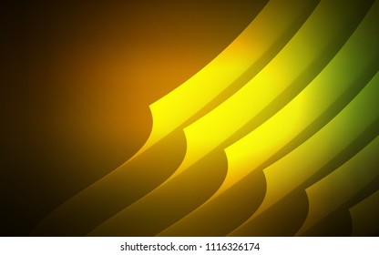 Dark Green, Yellow vector background with straight lines. Shining colored illustration with sharp stripes. The pattern for ad, booklets, leaflets.