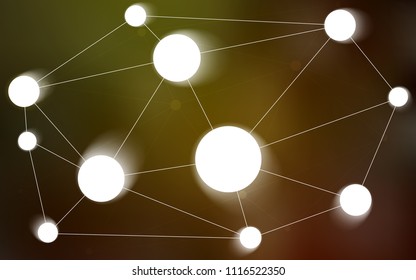 Dark Green, Yellow vector background with dots and lines. Modern abstract colorful illustration with spheres and lines. Pattern can be used for beautiful websites.