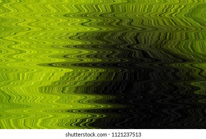 Dark Green, Yellow vector background with bubble shapes. Geometric illustration in marble style with gradient.  Textured wave pattern for backgrounds.