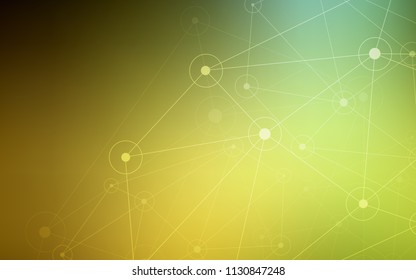 Dark Green, Yellow vector background with dots and lines. Decorative design in abstract style with triangle structure. Pattern can be used as texture of wallpapers.
