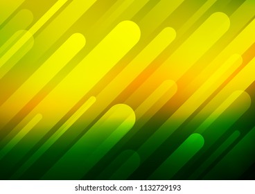 Dark Green, Yellow vector background with straight lines. Modern geometrical abstract illustration with staves. The template can be used as a background.