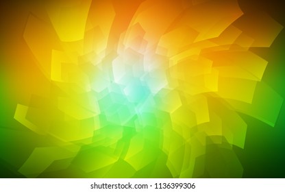 Dark Green, Yellow vector background with hexagons. Colorful hexagons on white backdrop. Pattern for texture of wallpapers.