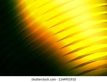 Dark Green, Yellow vector background with straight lines. Modern geometrical abstract illustration with staves. The pattern can be used for websites.