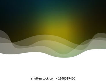 Dark Green, Yellow vector background with liquid shapes. Creative geometric illustration in marble style with gradient. The template for cell phone backgrounds.