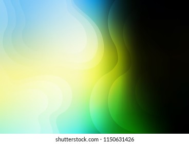 Dark Green, Yellow vector background with bubble shapes. Colorful abstract illustration with gradient lines. Pattern for your business design.