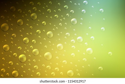 Dark Green, Yellow vector background with dots. Blurred bubbles on abstract background with colorful gradient. The pattern can be used for ads, leaflets of liquid.