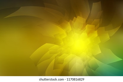 Dark Green, Yellow vector background with hexagons. Colorful hexagons on white backdrop. Pattern for ads, leaflets.