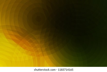 Dark Green, Yellow vector background with bubbles. Blurred bubbles on abstract background with colorful gradient. New design for ad, poster, banner of your website.