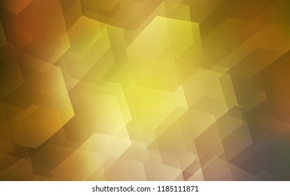 Dark Green, Yellow vector background with hexagons. Abstract illustration with colorful hexagons. Pattern can be used for landing pages.