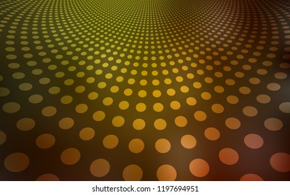 Dark Green, Yellow vector background with bubbles. Abstract illustration with colored bubbles in nature style. Pattern can be used for beautiful websites.