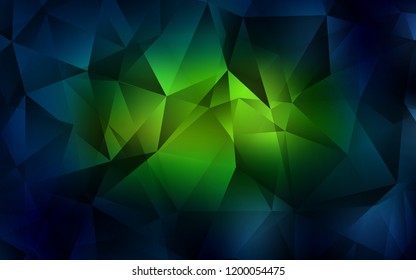 Dark Green, Yellow vector background with triangles. Glitter abstract illustration with triangular shapes. Pattern can be used for websites.