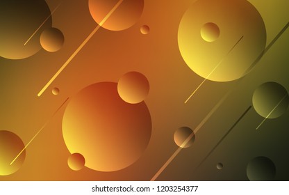 Dark Green, Yellow vector background with bubbles. Glitter abstract illustration with blurred drops of rain. Completely new template for your brand book.